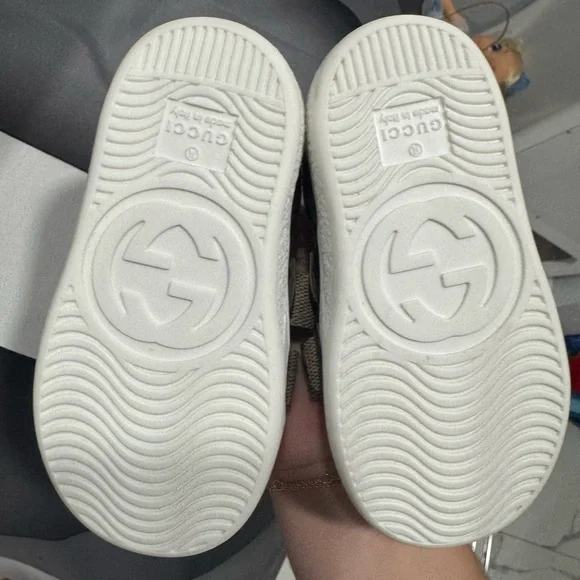 Gucci Brown and Green Velcro Sneakers - Picture 3 of 3